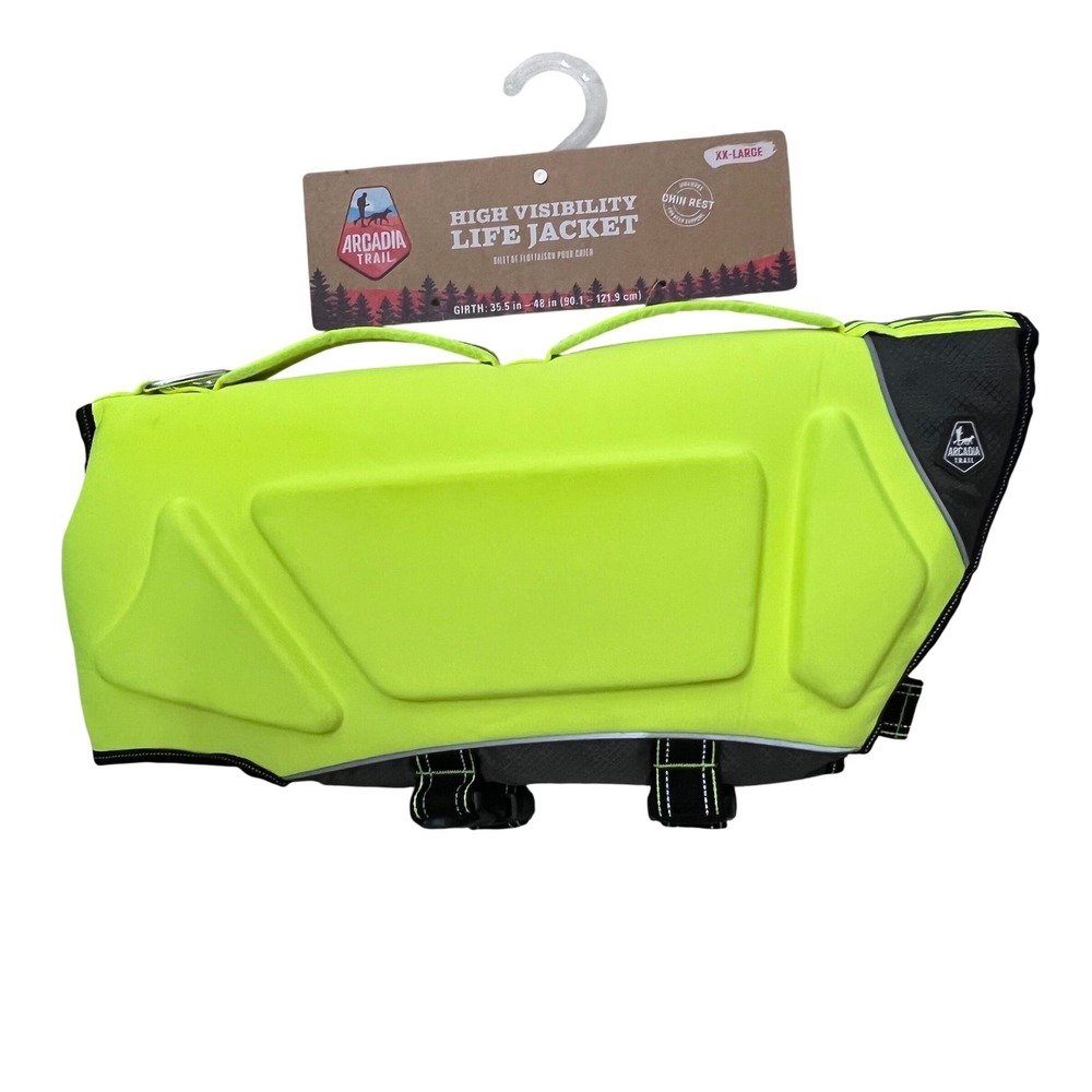 Arcadia Trail High Visibility Dog Life Jacket 2XL Large Breed Flotation Device